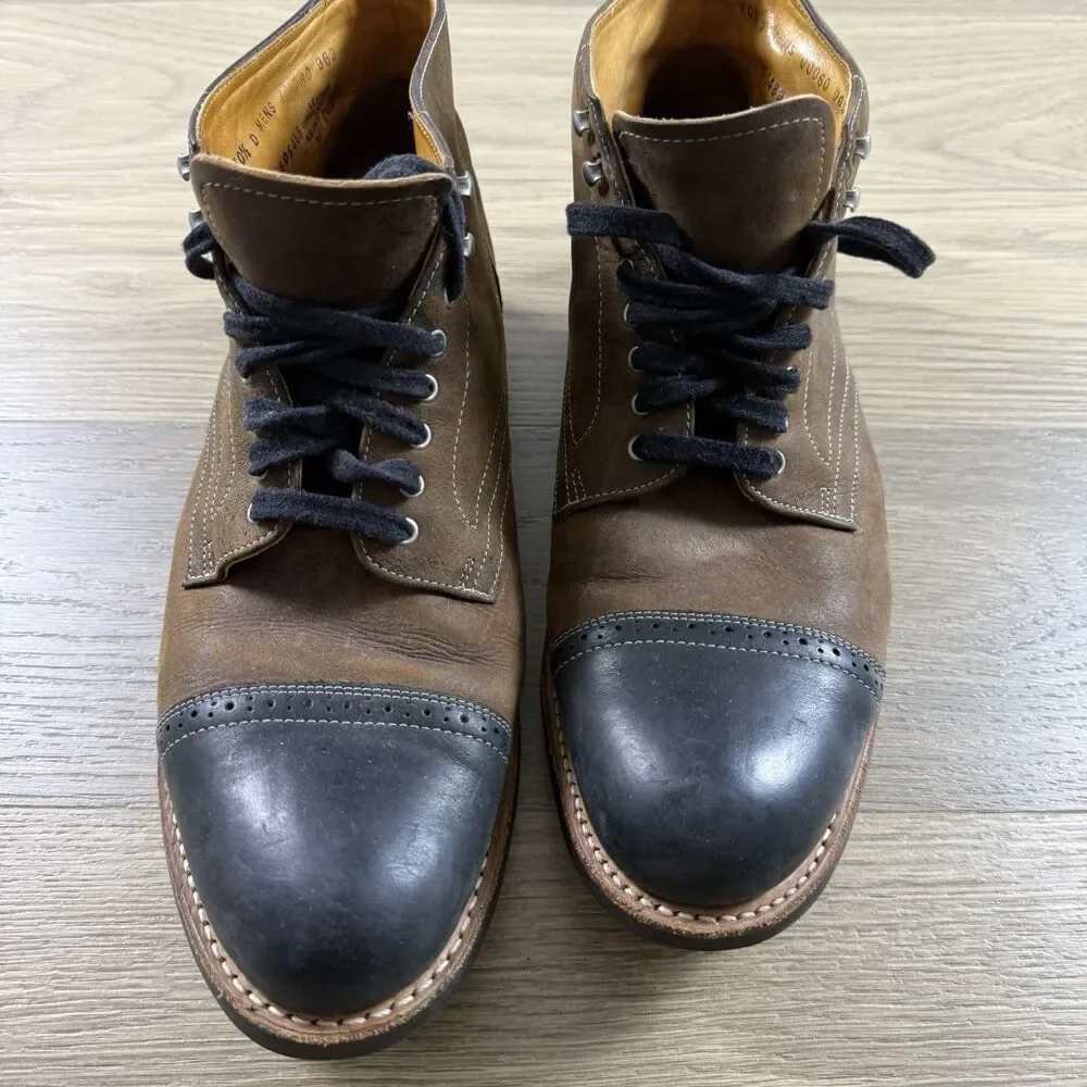 Stacy Adams Boots Men 10.5 Brockton Madison Brown Leather Cap Toe Ankle
